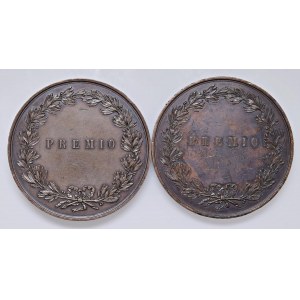 MILÁN Medaile 1898 lot of 2 Královská akademie výtvarných umění, Milán...