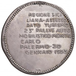 PALERMO Medaglia 1953 23° Rallye automobilistico Montecarlo ...
