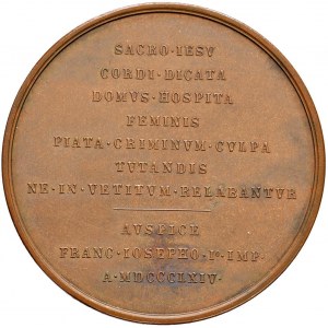 VENICE Medaile 1864 Slavnostní otevření domova pro svobodné ženy v...