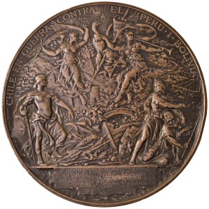 CHILI Médaille de la plus haute forme 1884 Pour la paix avec le Pérou et ...