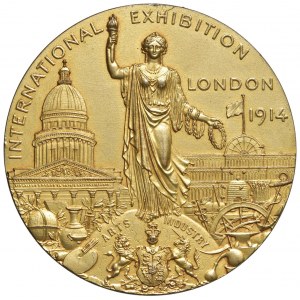 ANGLETERRE Médaille George V (1865-1936) Médaille de l'Exposition de 1914 ...