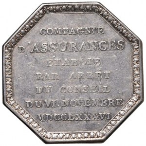 FRANCE Jeton 1786 Compagnie d'Assurances - Opus : sans...