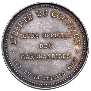 FRANCIA Gettone 1866 Corso Ufficiale di mercanzia, Libertè d...