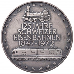 SWITZERLAND Medal 1972 Swiss Railways 125th anniversary 1...