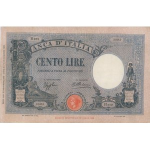 BANCA D’ITALIA 100 Lire 21/11/1933 Azzurrino Fascio - Gig. B...
