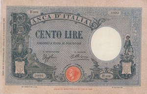 BANK OF ITALY 100 Lire 21/11/1933 Azzurrino Fascio - Gig. B...