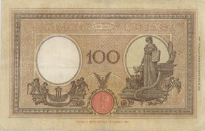 BANK OF ITALY 100 Lire 21/11/1933 Azzurrino Fascio - Gig. B...