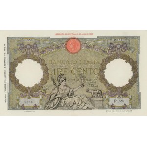 BANQUE D'ITALIE 100 Lire 17/05/1943 Rome guerrier Fascio - G...