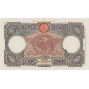 BANQUE D'ITALIE 100 Lire 17/05/1943 Rome guerrier Fascio - G...
