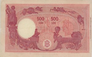 BANK OF ITALY 500 Lire 09/06/1945 Large C - Gig. BI 34H Pi...