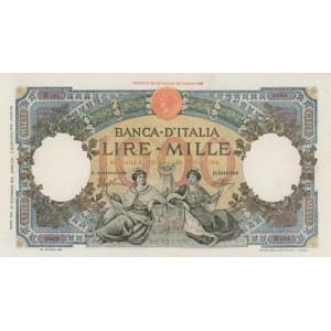 BANCA D’ITALIA 1.000 Lire 28/11/1942 Regine del Mare Fascio ...