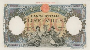 ITALSKÁ BANKA 1 000 lir 28. 11. 1942 Královny moře Fascio ...