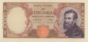 BANK OF ITALY 10,000 Lire 08/06/1970 Michelangelo - Gig. BI...