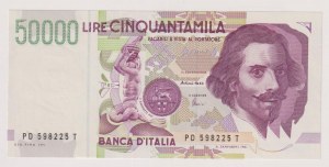 BANK WŁOCH 50,000 Lira Bernini Drugi Typ - Gig. BI 81...