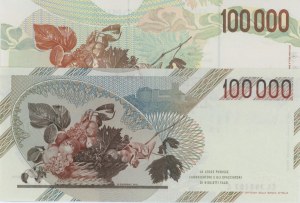 BANK OF ITALY 100,000 Lire 1992 Caravaggio, 50,000 Lire 199...