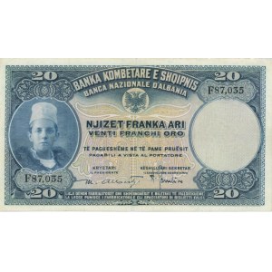 BANCA NAZIONALE D’ALBANIA 20 Franka Ari...