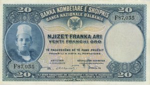 NATIONAL BANK OF ALBANIA 20 Franka Ari...