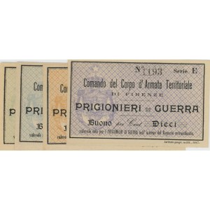 ITALIE 1917 Florence Pow WWI lot de 4 tickets...