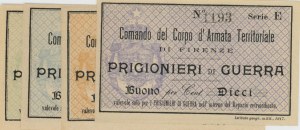ITALY 1917 Florence Pow WWI lot of 4 tickets...