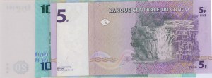 AFRIKA Sada 4 bankovek: Kongo 5 franků 1997 pick#86a + ...