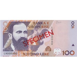ALBANIA 100 Leke Specimen 1996 (1997) pick#62s numero a mati...