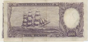 ARGENTINA lot of 2 banknotes: 1000 Pesos 1935 (1944-1955) ...