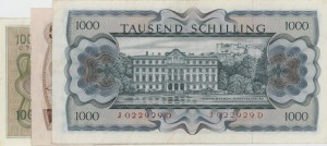 AUSTRIA 1965/1985 lot of 4 banknotes from 100 to 1000 Schilli...