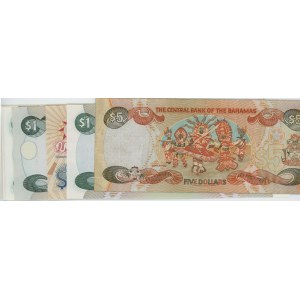 BAHAMAS lot de 7 billets : 1/2$ 1968 pick#26 + 1/2$ 1974 ...
