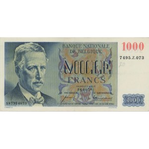 BELGIO 1000 Francs 24/02/1958 pick #131 scritte a matita...