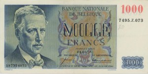 BELGIE 1000 franků 24/02/1958 tip #131 tužkou...