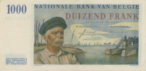 BELGIE 1000 franků 24/02/1958 tip #131 tužkou...