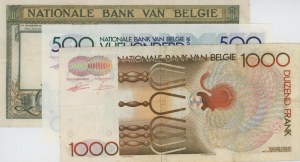 BELGIUM lot of 3 tickets: 100 Francs 1946 pick#126 + 500 ...