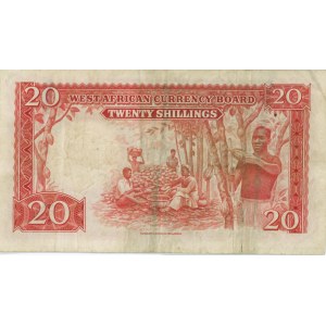 BRITISH WEST AFRICA 20 Shillings 1953 pick#10a mati...