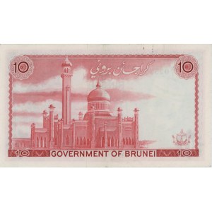 BRUNEI 10 Ringgit 1967 pick#3 number in pencil...