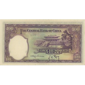 ČÍNA Čínská centrální banka 100 juanů 1936 pick#220a nume...