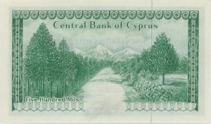 CYPRUS 500 Mil 1979 pick#42c number in pencil...