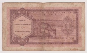Kongo D.R. - 1000 franků ze dne 15. 2. 1962. Malá dírka v...