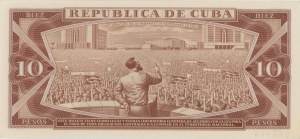 CUBA 10 Pesos 1968 specimen pick#104s number in pencil...