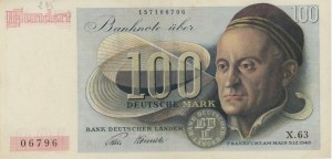 GERMANY Federal Republic 100 Mark 1948 pick#15 numbers to mat...