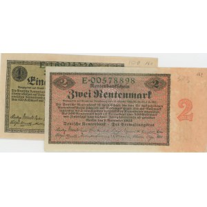 NĚMECKO 1923 lot 2 lístků: 1 Mark 1923 pick#161 + 2...