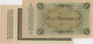 NIEMCY 1923 partia 2 biletów: 1 Mark 1923 pick#161 + 2...
