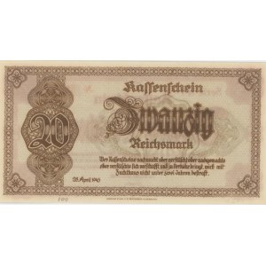 ALLEMAGNE 1945 20 Reichsmark billet local Sudetenland-faible...