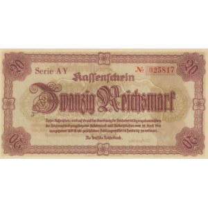 ALLEMAGNE 1945 20 Reichsmark billet local Sudetenland-faible...