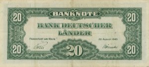 NĚMECKO 1949 20 Mark pick#17 číslo tužkou...