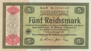 NĚMECKO 5 říšských marek 1933 pick#199 čísla tužkou...