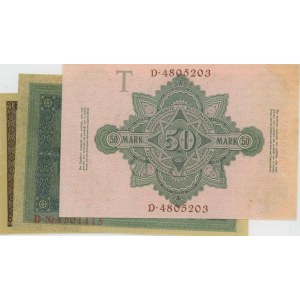 NĚMECKO Série 3 bankovek: 50 marek 21/04/1910 pick#41 + ...