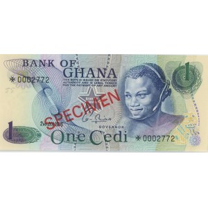 GHANA 1 Cedi 1976 Spécimen pick#13s numéro au crayon...