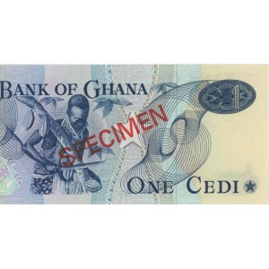 GHANA 1 Cedi 1976 Spécimen pick#13s numéro au crayon...