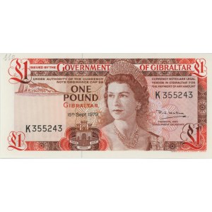 GIBILTERRA 1 Pound 1979 pick#20b numero a matita...