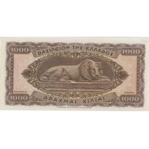 GRECIA 1000 Dracme 1950 pick#326a numeri a matita...